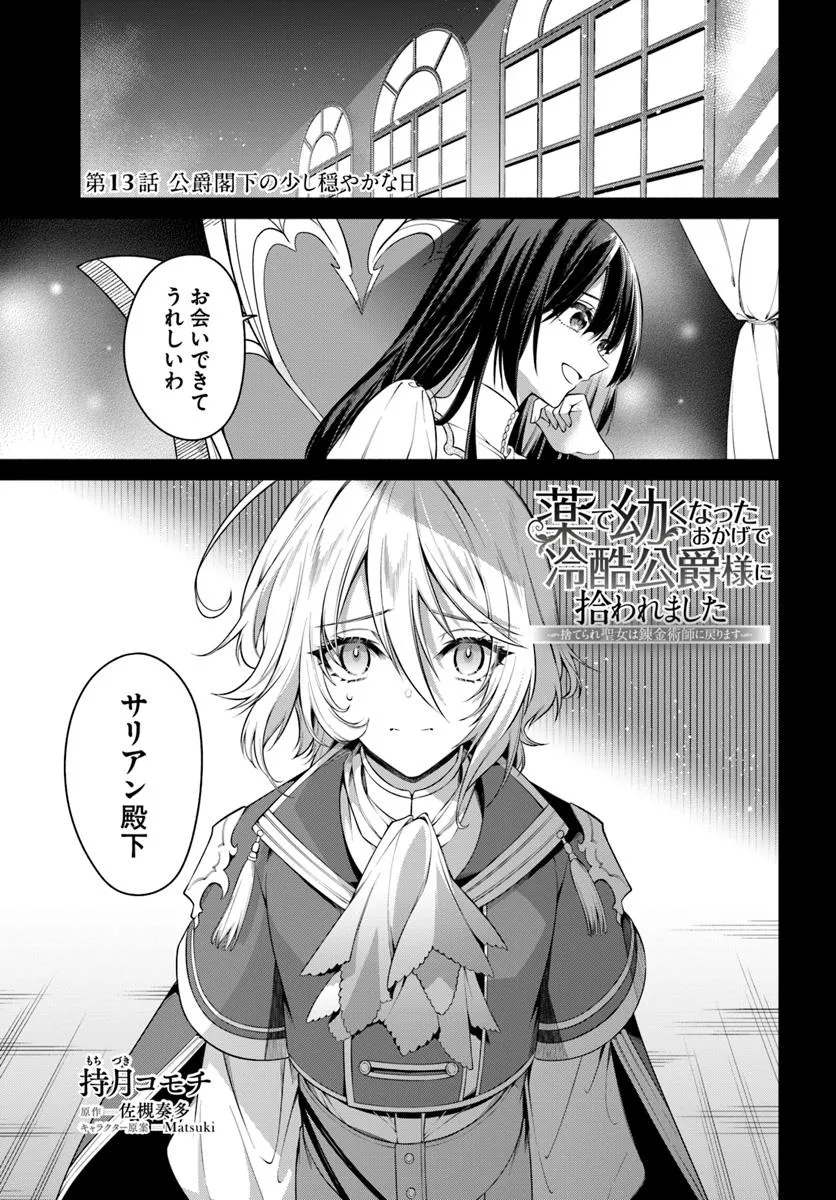 KUSURI DE OSANAKU NATTA OKAGE DE REIKOKU KOUSHAKU-SAMA NI HIROWAREMASHITA - SUTERARE SEIJO WA RENKINJUTSUSHI NI MODORIMASU Chap 13.1 - Pic 1
